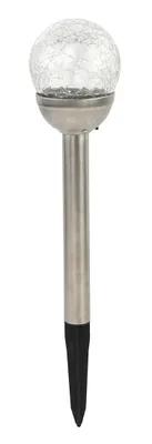 Produktbild von Solarlampe KOULE 7,8cm, H.38cm, 1LED, klar, Edelstahl/Glas/PH