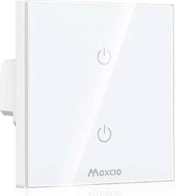 Imagen del producto de Interruptor de pared inteligente con conexión Wi-Fi, control táctil y compatible con Alexa y Google