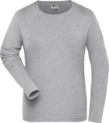 Produktbild von Langarm Shirt aus weichem Elastic-Single-Jersey grey-heather, Gr. XS