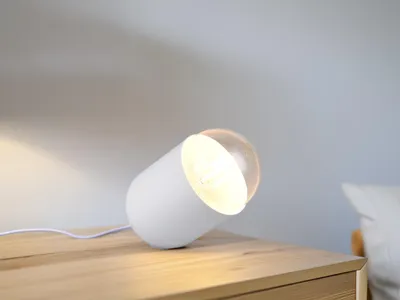 Produktbild von Kleine besondere LED Tischlampe aus Metall Weiß Wohnzimmer Fensterbank H: 13,5cm