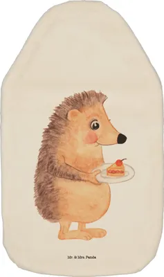 Produktbild von Mr. & Mrs. Panda Wärmflasche Igel Kuchenstück - Weiß - Geschenk, Lustige Sprüche, Flauschige, Backen, Wärmekissen, Geburtstagskuchen, Wärmflaschen, Bettflasche, Kuchen