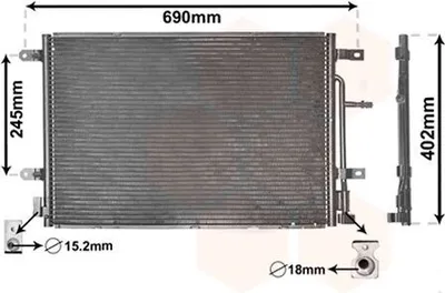 Immagine prodotto di Condensatore aria condizionata Van Wezel senza essiccatore per Audi A4 + Cabrio Avant Seat Exeo