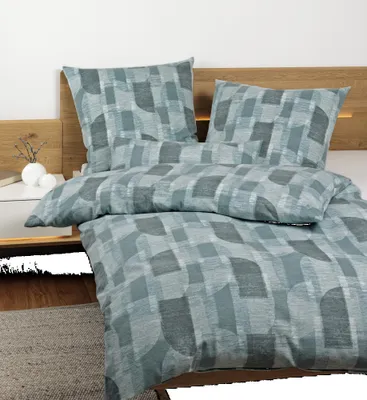 Produktbild von Janine Design Edelflanell-Bettwäsche-Garnitur Chinchilla S 78070 Farbe salbei jade Größe 135x200+80x80