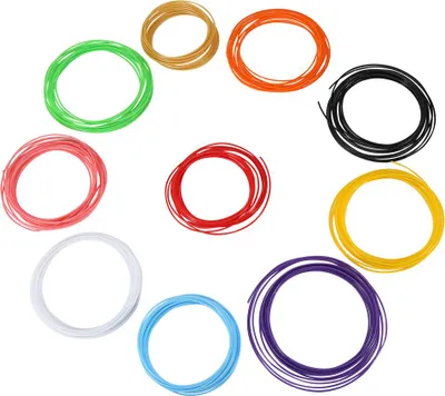 Immagine prodotto di 10 colori 5 m/rotolo Filamento per penna stampante 3D PLA 1,75 mm Materiale di consumo in plastica (PLA)