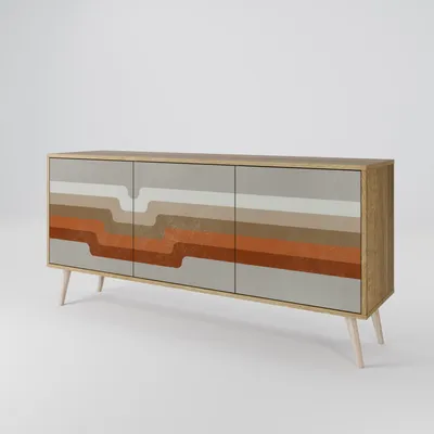 Produktbild von Spacerebels Kommode mit 3 Türen - Sideboard Komodenschrank - Highboard - Kleiderschrank Möbel - Wohnzimmer Schlafzimmer - 57,5×111×42 (HxBxT)