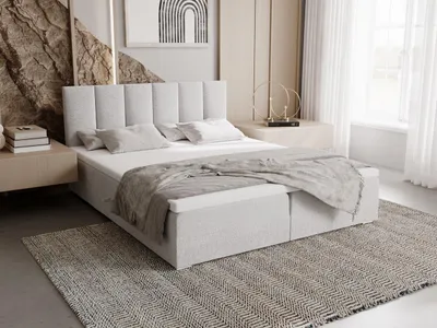 Obrázek produktu pro Čalouněná postel 140x200 ELSIE 4 s úložným prostorem - světle šedá