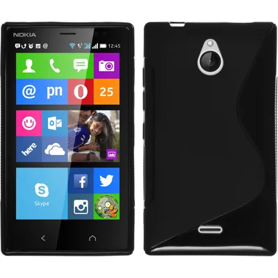 Produktbild von PhoneNatic Case kompatibel mit  Nokia X2 - schwarz Silikon Hülle S-Style + 2 Schutzfolien