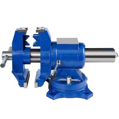 Zdjęcie produktu dla Imadło uniwersalne VEVOR - 6-calowe (150 mm) imadło stołowe z głowicą obrotową 360° i obrotową podstawą, wytrzymałe imadło wielofunkcyjne