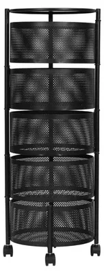 Zdjęcie produktu dla ModernHome KJTL24-5 Pionowy obrotowy organizer z 5 półkami, czarny