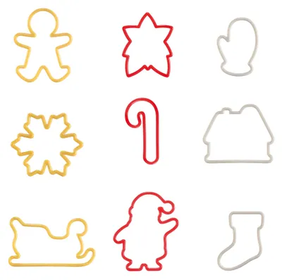 Ausstechformen Weihnachtsset, 9 Stück, Kunststoff, bunt