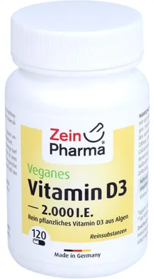Produktbild von ZeinPharma Vitamin D3 2000 I.E. vegane Kapseln, 120 St. Kapseln