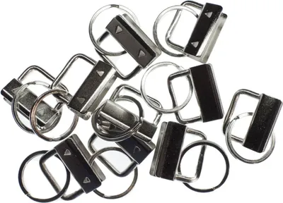 Produktbild von 10x Schlüsselanhänger DIY Anhänger Schlüssel Basteln Endkappen Schlüsselband 26mm