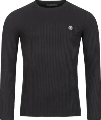 Produktbild von Red Bridge Herren Longsleeve Pullover Slim-Fit Striped Schwarz XXL