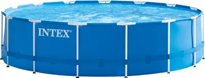 Produktbild von INTEX 28242GN Frame Pool Set 457x122cm mit Filterpumpe Abdeckplane Leiter Plane