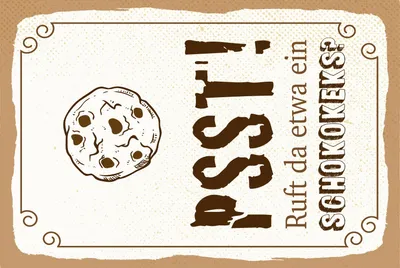 Produktbild von vianmo Blechschild 30x20 cm PSST ruft da etwa ein Schokokeks