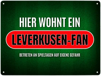 Produktbild von Hier wohnt ein Leverkusen-Fan Metallschild XXL