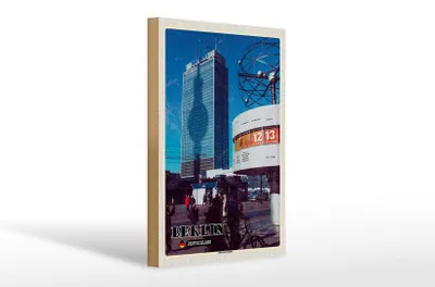 Produktbild von Holzschild Städte Berlin Alexanderplatz Hauptstadt 20x30cm