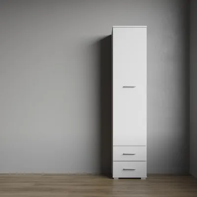 Produktbild von Schrank FAUSKE - 2 Schubladen - Weiß - Breite 40 cm, Höhe 180 cm, Tiefe 36 cm