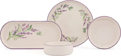 Image de Hermia Concept, Lavanta 14, Assiette à déjeuner, blanc, céramique, 25 x 11 x 3,5 cm