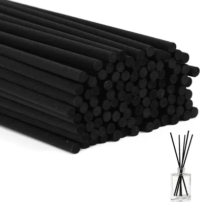 Produktbild von 100 Duftstäbchen, schwarz, 40 cm, Rattanstäbchen für Raumdüfte, Diffuser, Nachfüllpack für Fasern, Aromadiffusor, Stäbchen für ätherische Öle