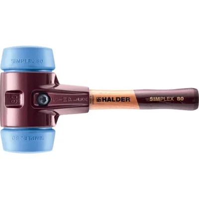 Produktbild von HALDER SIMPLEX TPE Weichhammer mit Tempergussgehäuse und Holzstiel - D=80 mm - Extra kurzer Stiel - 3001.082