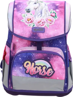 Produktbild von Pferde Horses Schulranzen Mädchen 1 Klasse | Tornister Schulrucksack Schultasche | Set 4 teilig | FIDLOCK | inkl. Federmäppchen, Sportbeutel