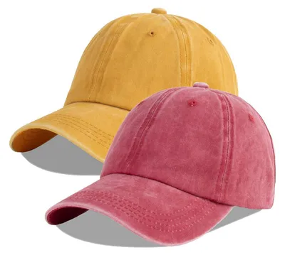 Produktbild von Baseball Cap 100% Baumwolle Verstellbar Burgunder+Gelb