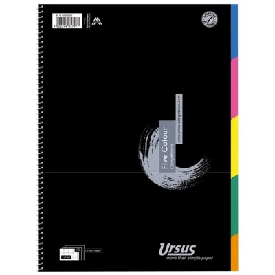 Produktbild von Ursus® Style 608555000 Collegeblock Five Colour A4 100 Blatt 70g/qm 5mm kariert