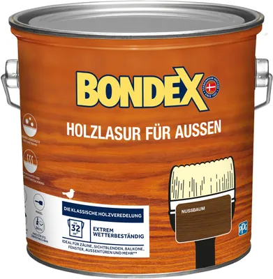 Produktbild von Bondex Holzlasur für Außen 2,5 L nussbaum