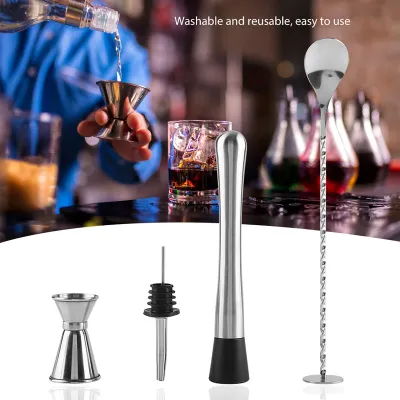 Zdjęcie produktu dla Narzędzie do mieszania koktajli, zestaw do mieszania koktajli, zestaw do mieszania napojów, narzędzie do mieszania koktajli do baru, narzędzie do mieszania koktajli ze stali nierdzewnej
