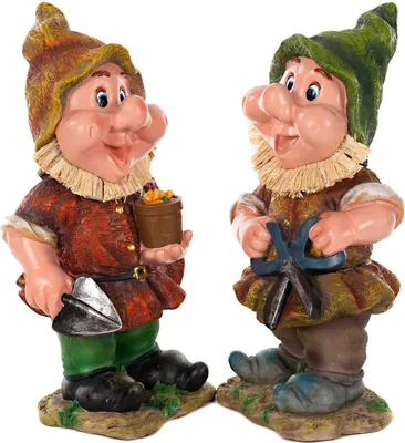 Produktbild von RIESIGER Zwerg, Gartenzwerg XXL Gartenwichtel NF13102 Groß 41cm Gartenfigur - 13102-SET-Paar-2-Stück