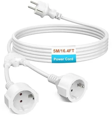 Zdjęcie produktu dla Przedłużacz zewnętrzny 5M IP44 kabel zasilający 2 gniazda schuko 16A