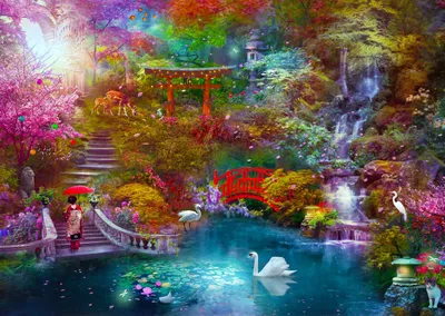 Productafbeelding van Puzzel van 1000 stukjes: Japanse tuin