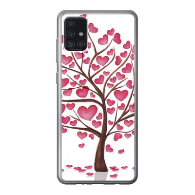 Produktbild von MuchoWow® Handyhülle Schutzhülle Hülle für Samsung Galaxy A52 5G Eine Illustration eines Baumes mit Herzen Silikon Softcase Handy Hülle - Umschlag