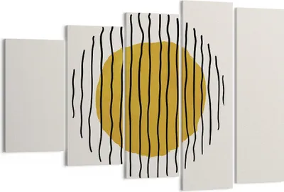 Produktbild von Bild auf Leinwand - Leinwandbild - 5 Teile - Modern Piece Linear - 150x100cm - Wand Bild - Wanddeko - Wandbilder - Leinwanddruck - Bilder - Wanddekoration - Leinwand bilder - Wandbild - EG150x100-4793