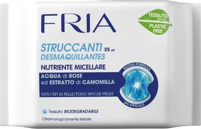 Immagine prodotto di Fria Salviette Struccanti Nutriente Micellare per Tutti i Tipi di Pelle, 10 Confezioni da 25 Salviette