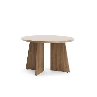 Productafbeelding van BETTSO Runder salontafel AURENA, woonkamer, salontafel, bijzettafel, notenhout, design kruisframe, Ø 75x47 cm, modern, loft-stijl