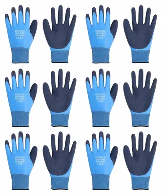 Imagen del producto de Guantes de trabajo impermeables, talla 9, 12 pares, para jardinería