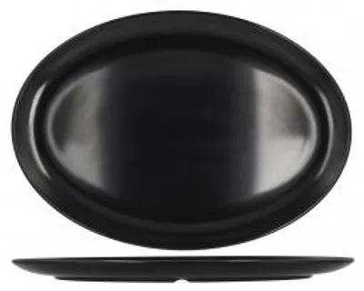 Immagine prodotto di H&H Piatto ovale in melamina nera dimensioni 48 x 34 x 3 cm