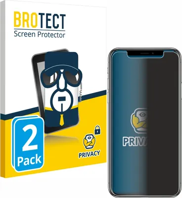 Produktbild von 2x BROTECT Sichtschutzfolie für Apple iPhone X / Xs / 11 Pro Anti-Spy Privacy Sichtschutz Blickschutz Folie Blaulicht-Schutz