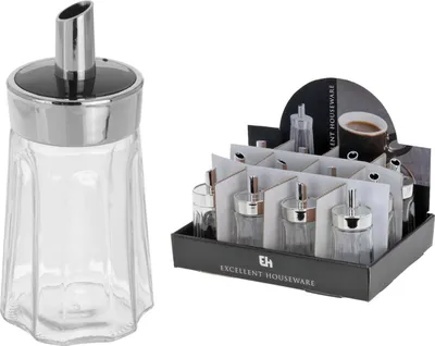 Produktbild von Koopman Excellent Houseware Zuckerspender, Glas/Kunststoff, 180 ml, transparent