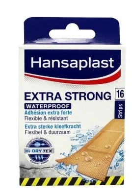 Zdjęcie produktu dla Hansaplast Extra Strong Wodoodporne plastry, 16 sztuk (PRODUKT Z NIEMIEC)