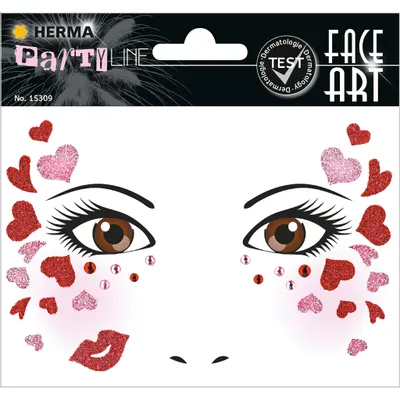 Produktbild von HERMA Face Art Sticker Love
