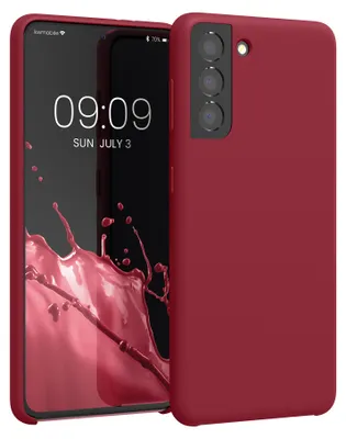 Produktbild von kwmobile Handyhülle für Samsung Galaxy S21 Hülle - Case Silikon - Kabelloses Laden - Schutzhülle Cover in Rhabarber Rot