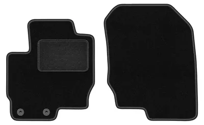 Obrázek produktu pro Přední velurové autokoberce na míru pro Mitsubishi Colt VII (2008-2012, hatchback) černé, sada 2 ks, s úchyty