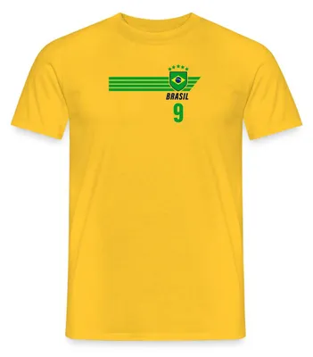 Produktbild von Spreadshirt Brasilien Fußball Fanlook Nummer 9 Männer T-Shirt, 4XL, Gelb