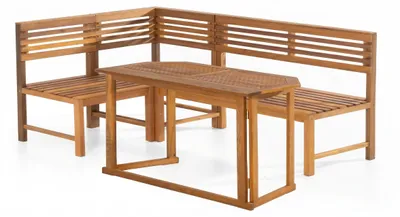 Produktbild von Balkontisch-Set mit Eckbank – Akazienholz ca. 150 x 100 x 90 cm