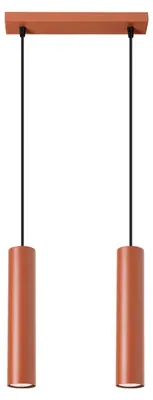 Zdjęcie produktu dla Lampa wisząca LAGOS 2 ochra czerwona 2xGU10 10W stal 105x6x30cm Sollux Lighting