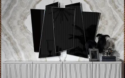 Immagine prodotto di Specchio in vetro trasparente moderno, decorazione elegante per la casa