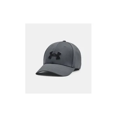 A gray Under Armour baseball cap with a black logo is shown against a light gray background.